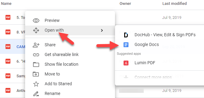open pdf with google doc