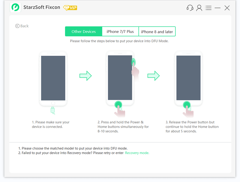 fixcon duf mode instruction