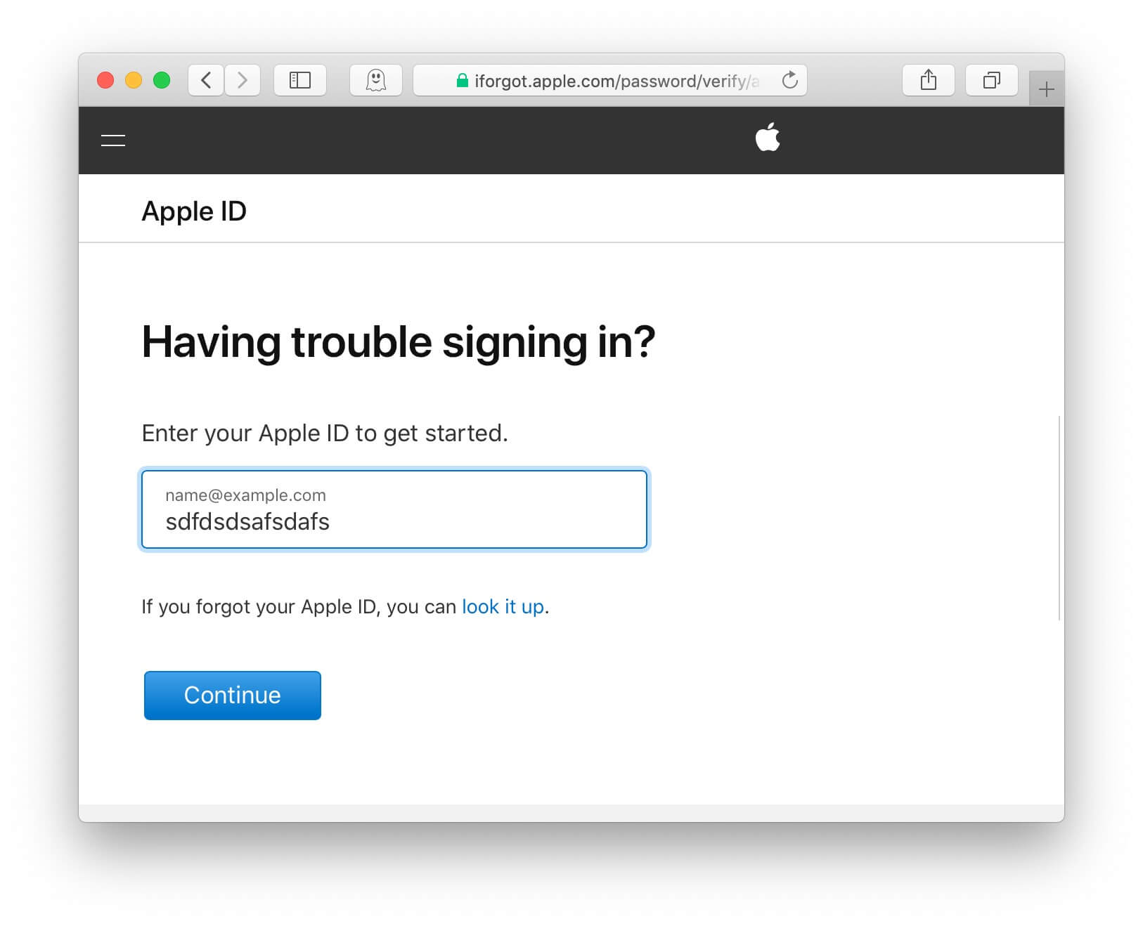 have trouble sigining in apple id