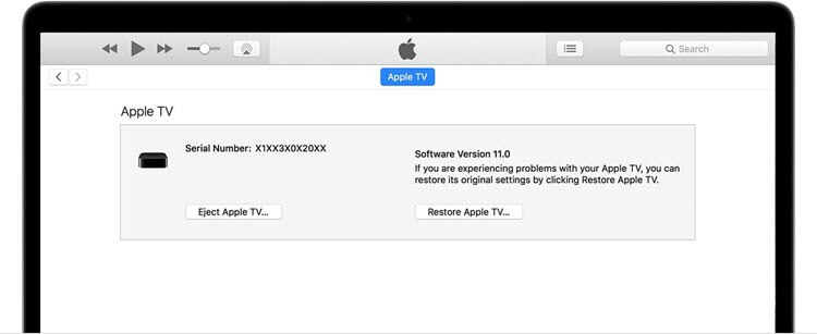 apple tv restore itunes