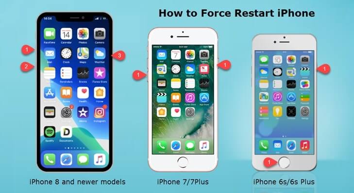 restart your iPhone to fix the problem of iPhone restarting when entering passcode
