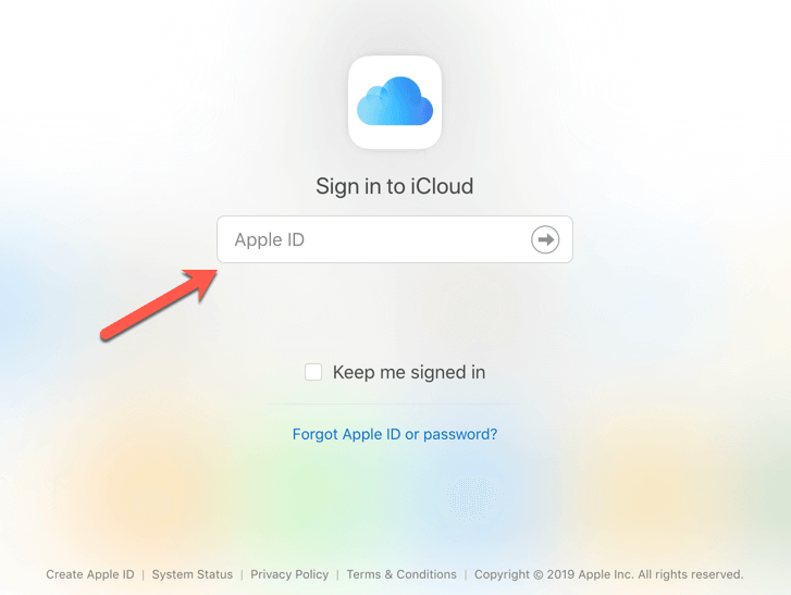 sign in to icloud