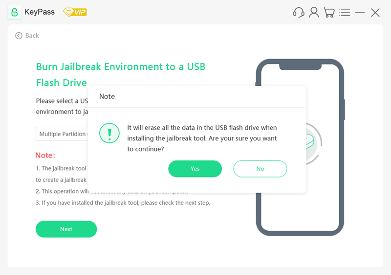 keypass erase usb note