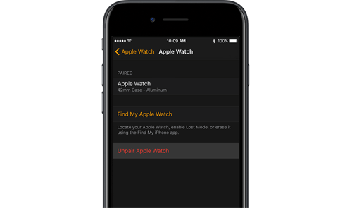 unpair apple watch