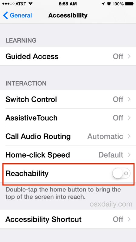 iphone reachability