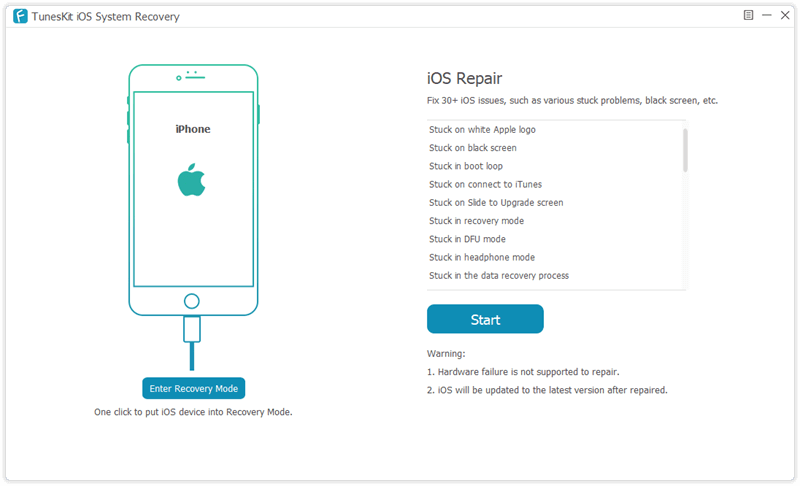 tuneskit ios system recovery