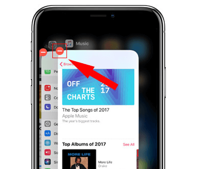 force cloase apple music