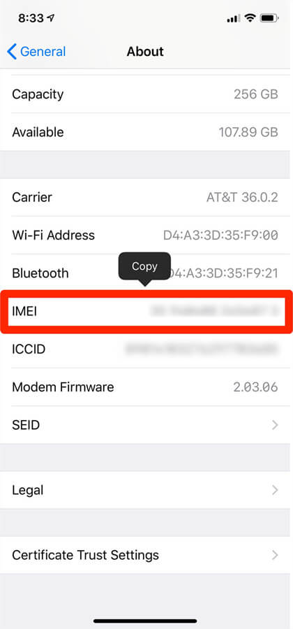 imei iphone