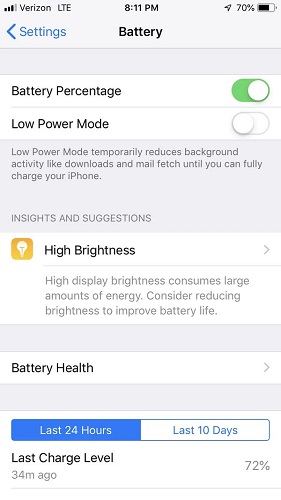 iphone 13 battery percentage not changing