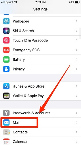 mail not working ios 15