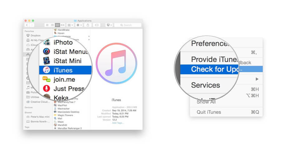 fix itunes error 3600 via updating iTunes on mac