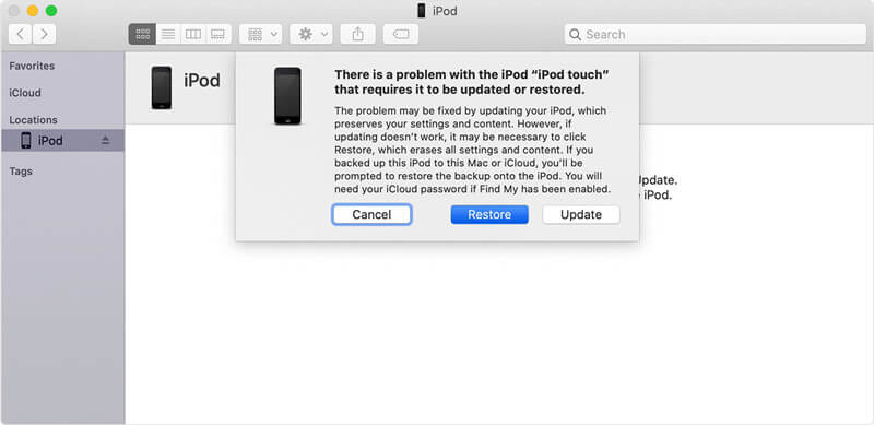 restore ipod in recovery mode itunes
