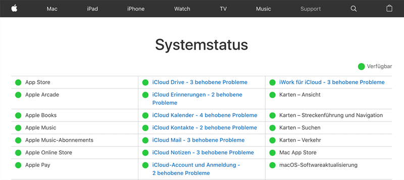 apple system status