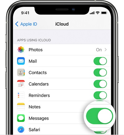 turn off imessage backup