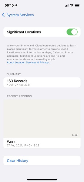 ios 15 significant locations missing