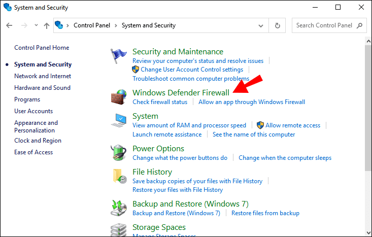 windows defender firewall