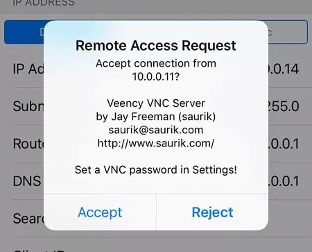 remote access request accept