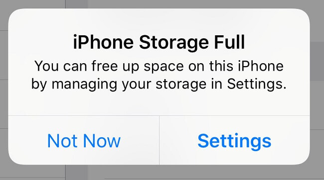 iphone storage full