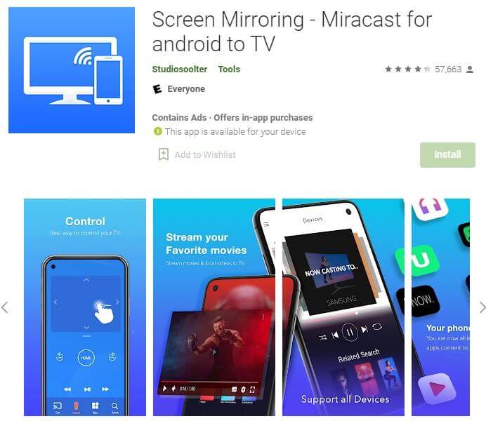 screen mirroring miracast for android to tv