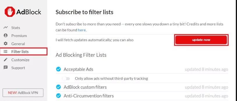 update adblock