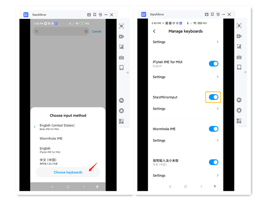 manage keyboards