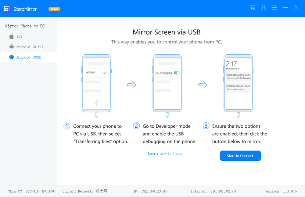 starzmirror android usb