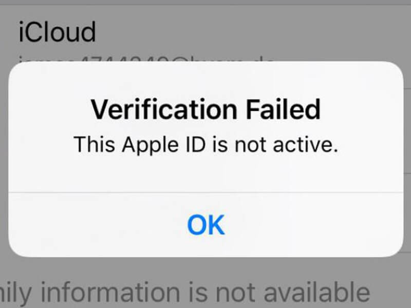 what does it mean if apple id is not active