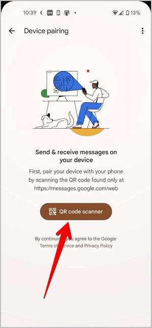 device pairing google message