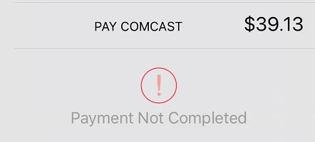 iphone payment not completed