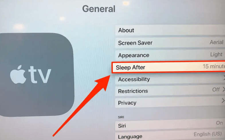 apple tv sleep after