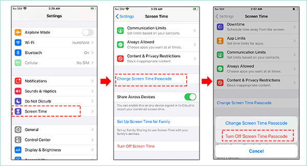 disable screen time