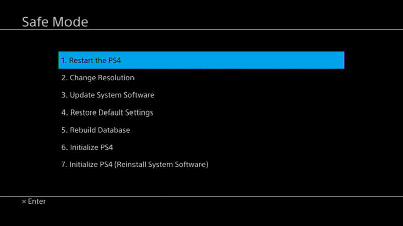 safe mode ps4