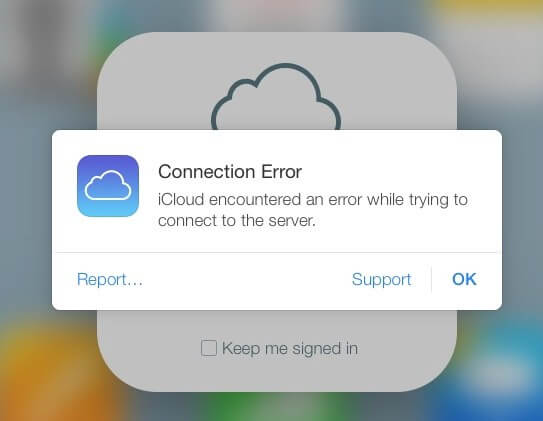 icloud connection error