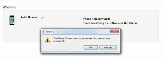error 9 itunes