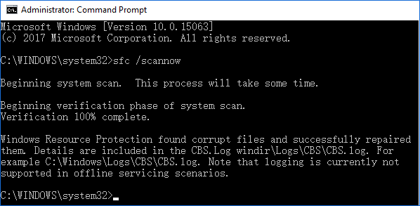 chkdsk cannot continue in read-only mode.