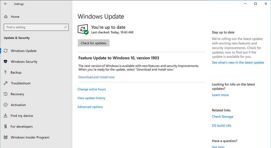 windows check for update