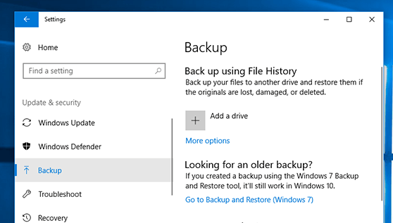 windows backup and restore