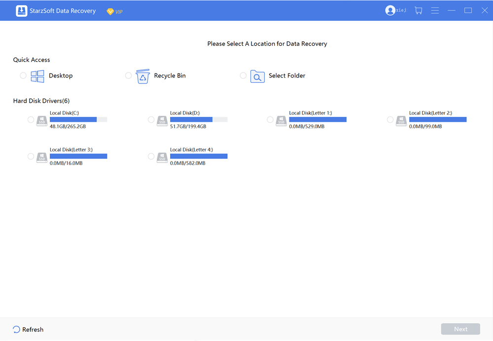 starzsoft data recovery interface