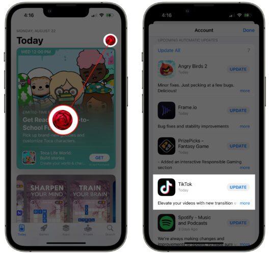 update tiktok iphone