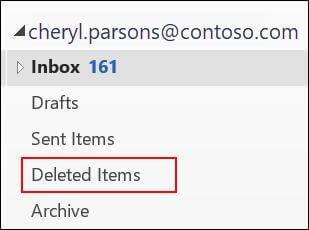 hrecover deleted outlook folder using Trash or deleted items