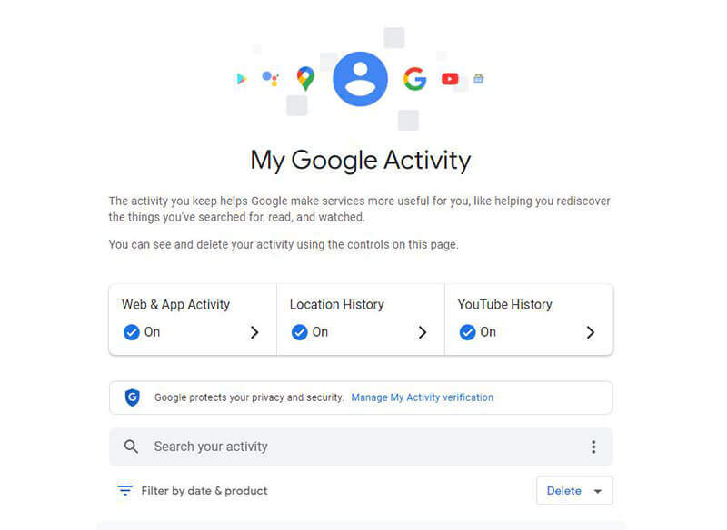 recover deleted history chrome using Google Account Activities