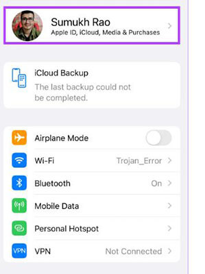 check iPhone profiles to fix icloud and imessage accounts are different