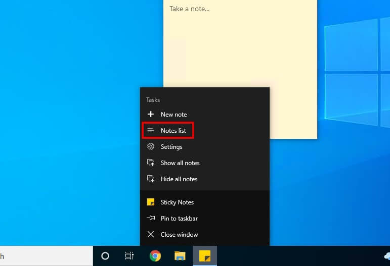 how to recover deleted sticky notes windows 10