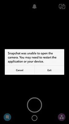 snapchat camera not working