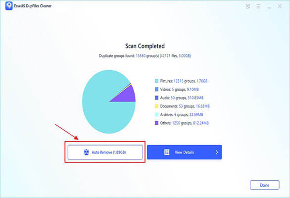 remove duplicate photos windows 10 using Easeus Dupfiles Cleaner