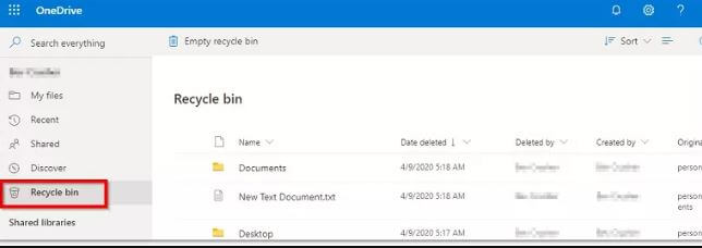 how to recover deleted files from onedrive