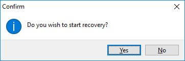 confirm to start recovery in Recovery Toolbox for DWG y