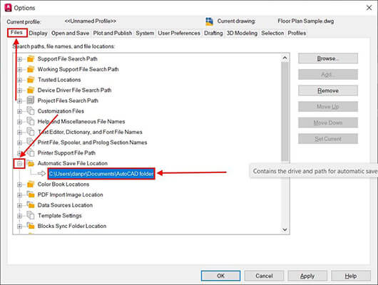 how to open recover file in autocad