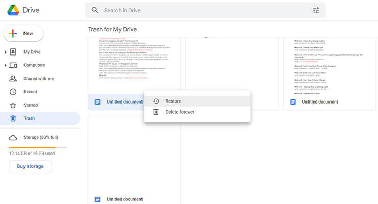 recover deleted google drive files