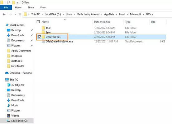 where does excel save temp files